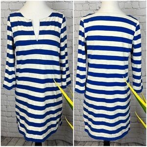 J CREW Preppy Blue & White Striped Cotton Mini Dress, Size S